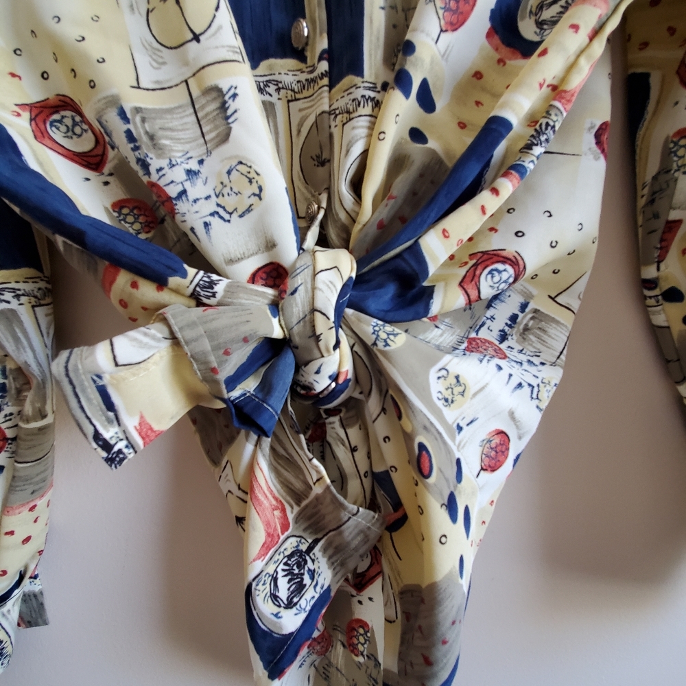 Vintage Printed Pattern Shirt - Large - Picture 3 of 6